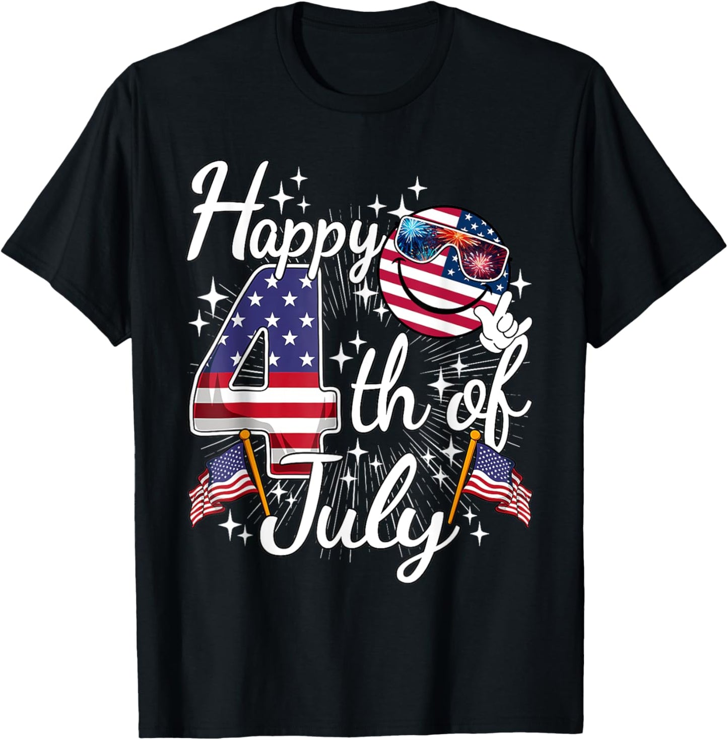 Happy 4th Of July Patriotic American Flag Usa Men Women Kids T-shirt