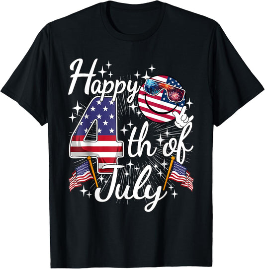 Happy 4th Of July Patriotic American Flag Usa Men Women Kids T-shirt