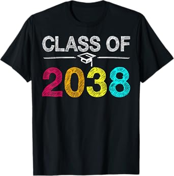 Class Of 2038 Grow With Me First Day Of School Graduation T-Shirt