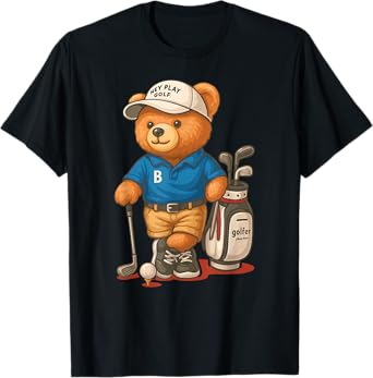 Funny Golf Accessories Golf Theme Teddy Bear Golf T-Shirt