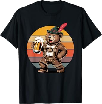 Retro Bear Beer Drinking Bears T-Shirt