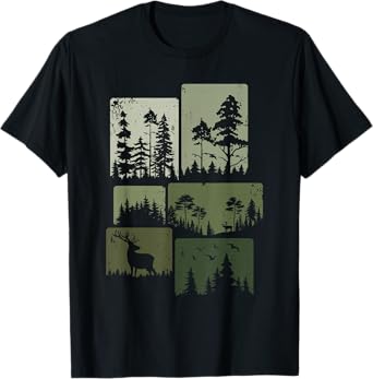 Trees Wildlife Nature Outdoor Vintage Forest T-Shirt
