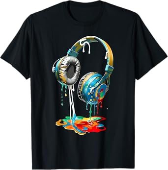 Colorful Headphones Music Lover Gifts Musican Music DJs Tee T-Shirt