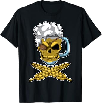 Beer Mug Skull And Bones - Brewery Pirate - Brewage Symbol T-Shirt