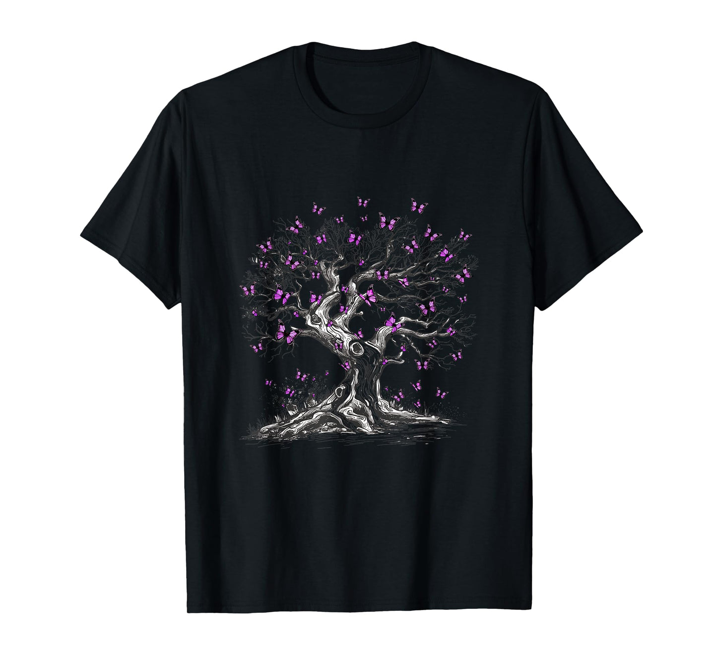 Animal Purple Butterflies Tree Nature Purple Butterfly T-Shirt