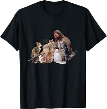 Jesus Hugs Cats Funny Cats T-Shirt