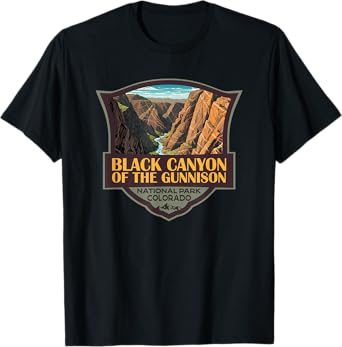 Black Canyon Of The Gunnison Illustration Travel Retro Badge T-Shirt