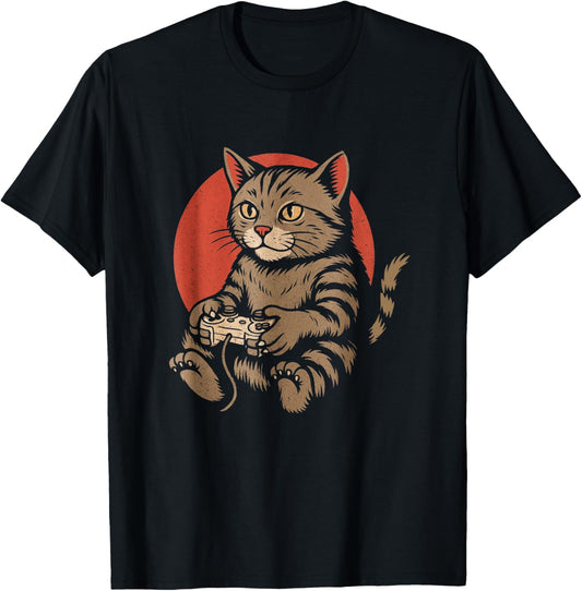 Cats and Gaming Shirt for Men Women Gamer Boys T-Shirt
