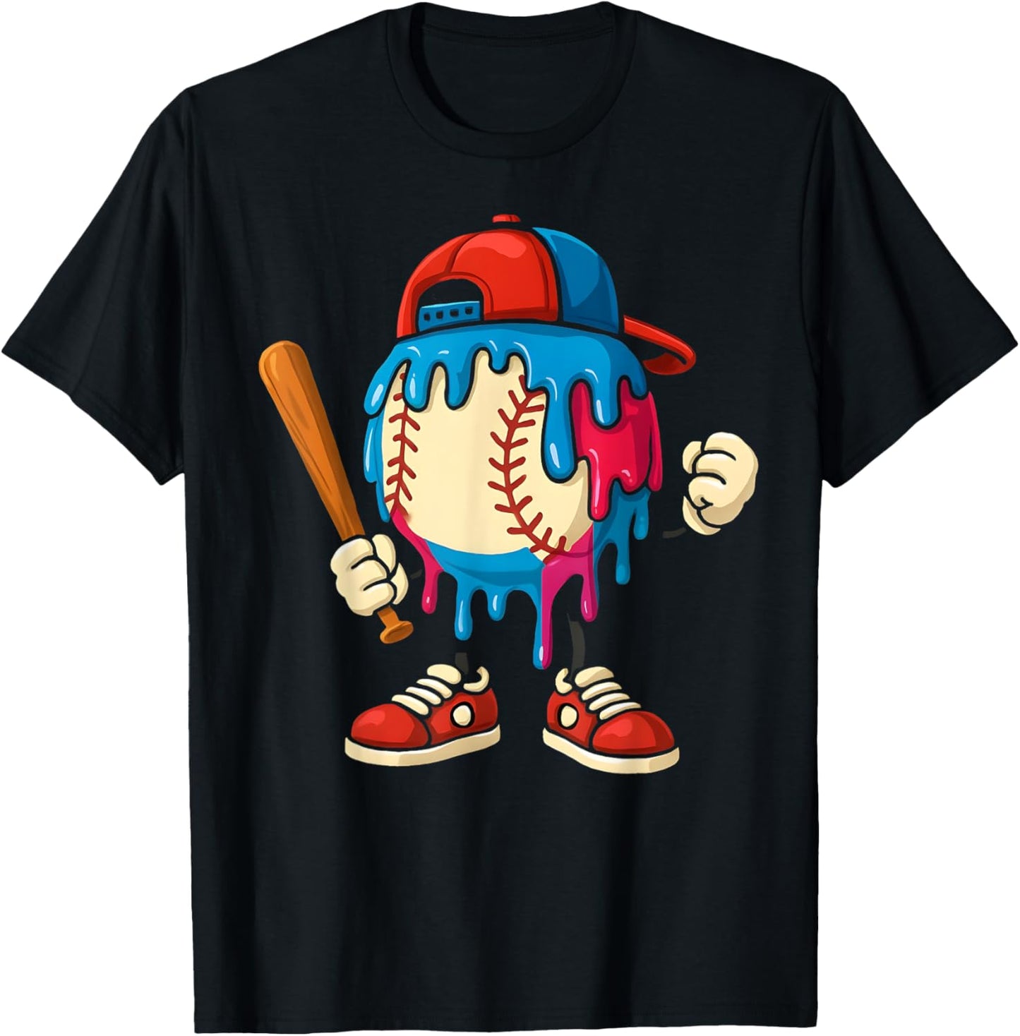 Baseball Ice Cream Drip Boys Youth Game Day Tee by TeeBrew