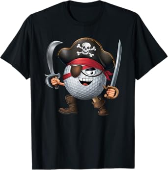 Golf Halloween Pirate Player Mens Womens Kids Pirate Funny T-Shirt