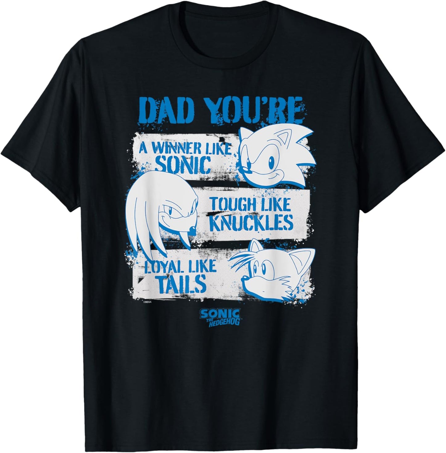 Sonic The Hedgehog Father's Day Dad Qualities Distressed T-Shirt