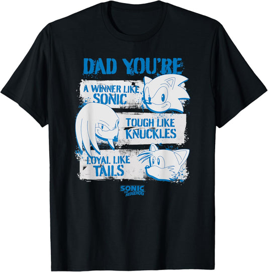 Sonic The Hedgehog Father's Day Dad Qualities Distressed T-Shirt