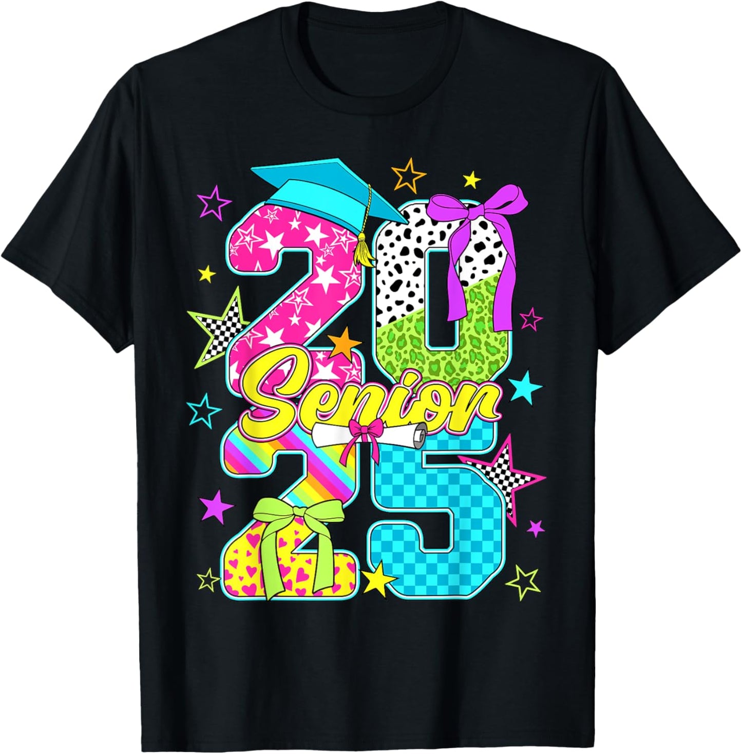 Senior 2025 Coquette Bow Class Of 2025 Graduation Girl Women T-Shirt
