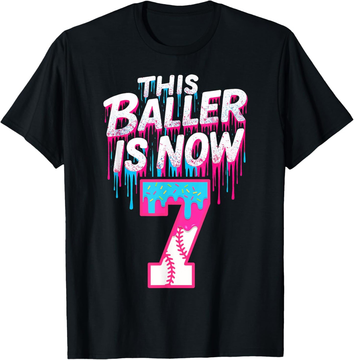 The Baller Is Now 7 Baseball Birthday Group Family Matching T-Shirt