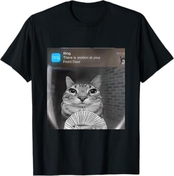 Ring Cat with Motion Meme Cursed Funny Men Women T-Shirt