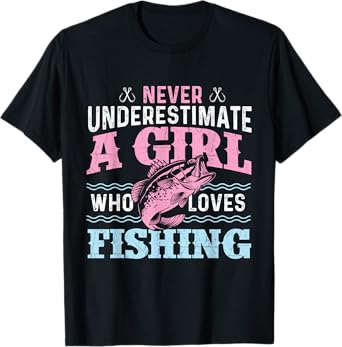 Never Underestimate A Girl Who Loves Fishing - Fish Lover T-Shirt