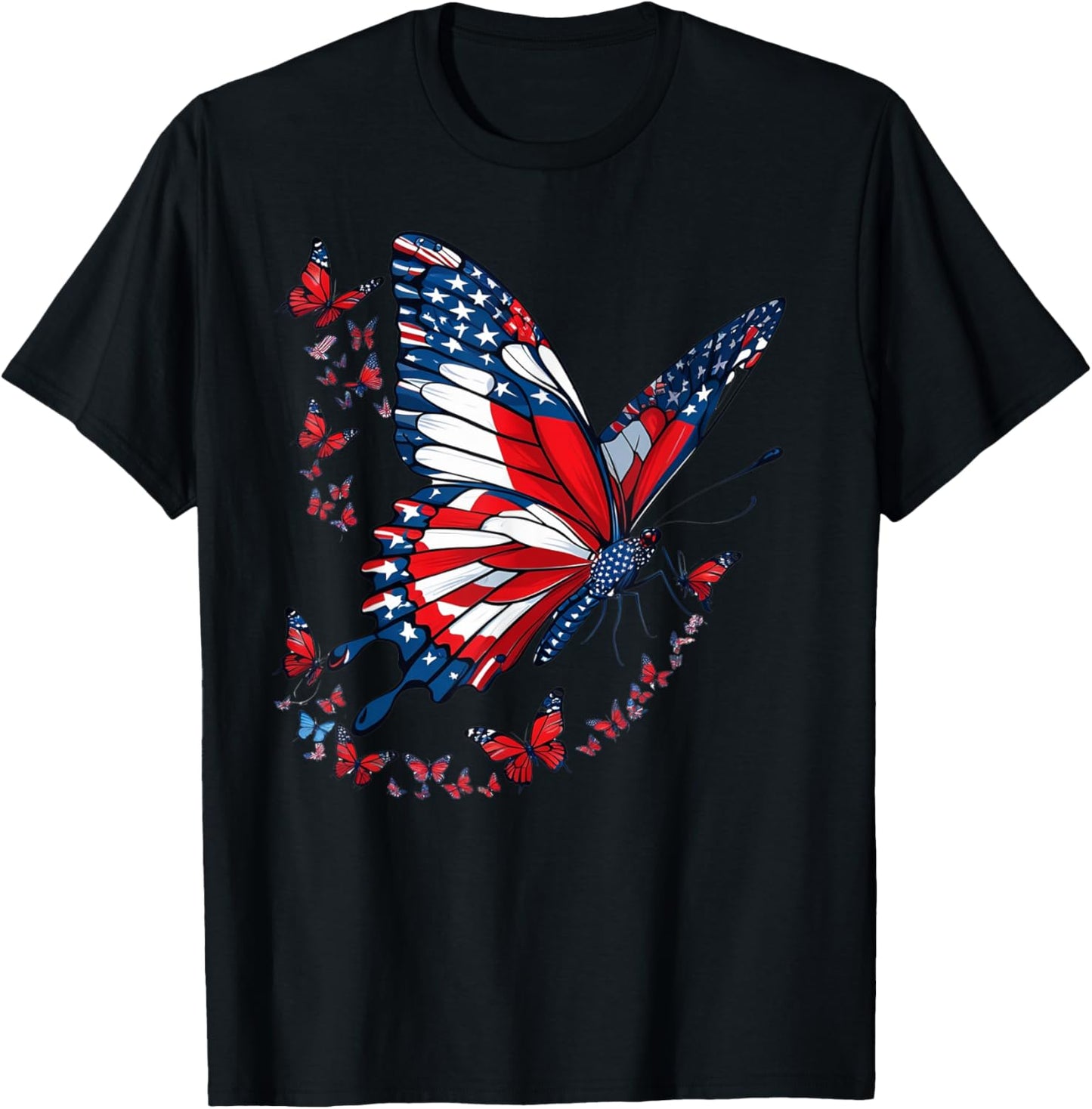 Butterfly USA Flag Cute 4th Of July US American Butterfly T-Shirt