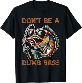Funny Bass Fishing Stuff Funny Dad Bass Fish Papa Fishing T-Shirt