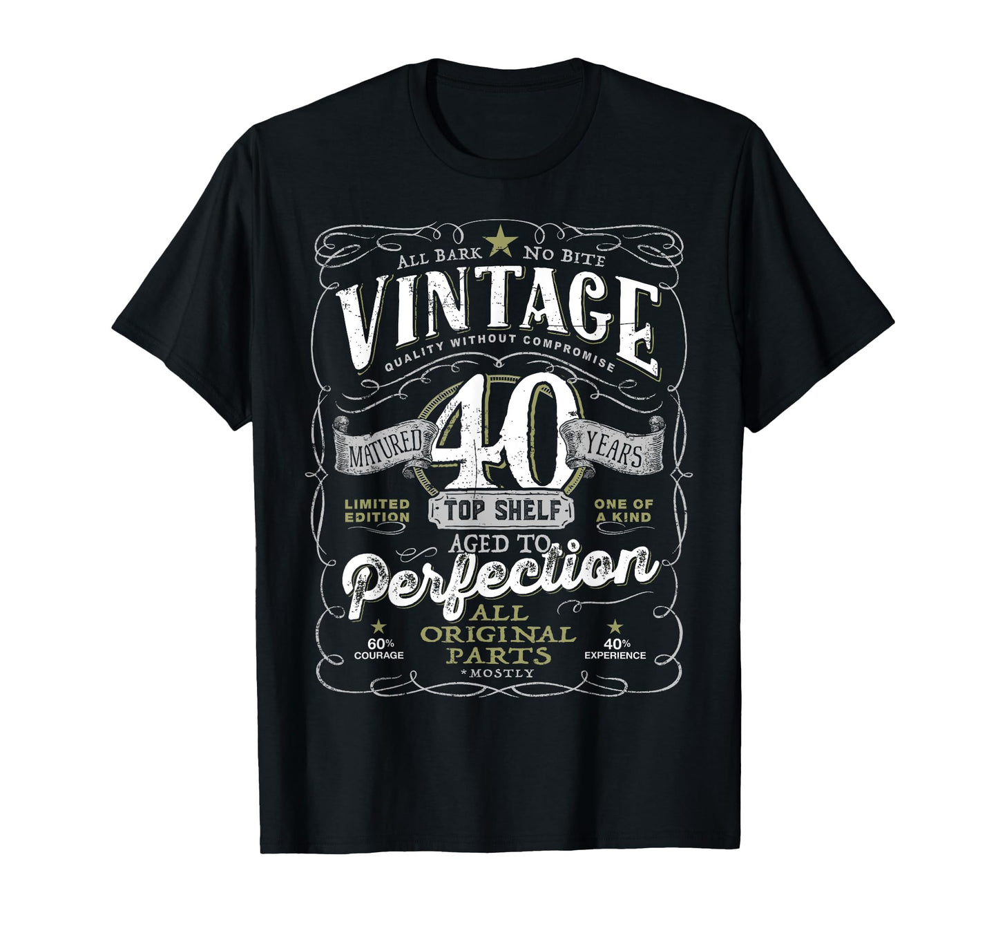 40th Birthday Top for Men, Vintage Aged Top Shelf Born 1985 T-Shirt