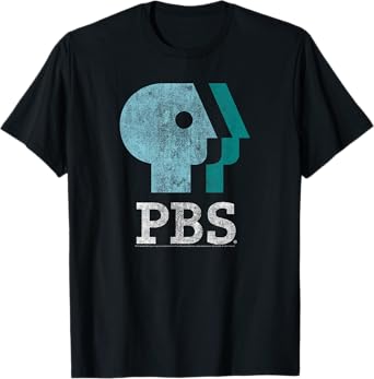 PBS Blue Teal and White Logo Public Broadcasting Service T-Shirt