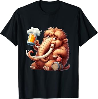 Vintage Mammoth Ice Age Stone Age Elephant Mammoth Beer T-Shirt