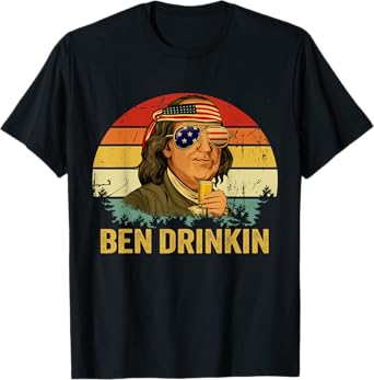 Benjamin Franklin Drinkin Shirt - Vintage Ben Drinkin T-Shirt