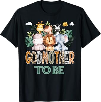 Soon To Be GodMother Jungle Animal Safari Gender Reveal T-Shirt