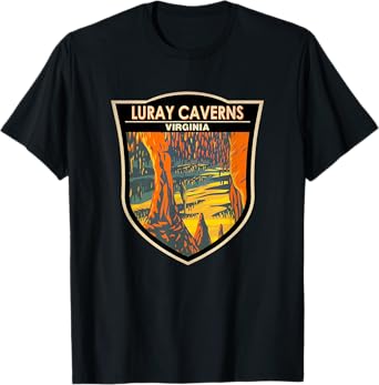 Luray Caverns Virginia Travel Art Badge Vintage T-Shirt