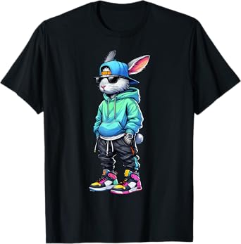 Cool Bunny Rabbit Sunglasses Easter Day For Boys Men Kids T-Shirt