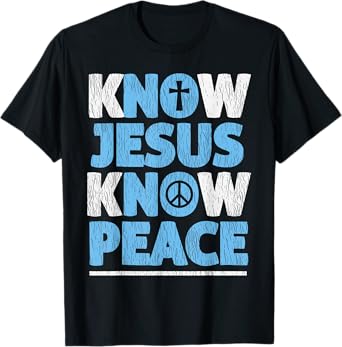 Vintage Know Jesus Know Peace Bible Verse Christian Pajama T-Shirt