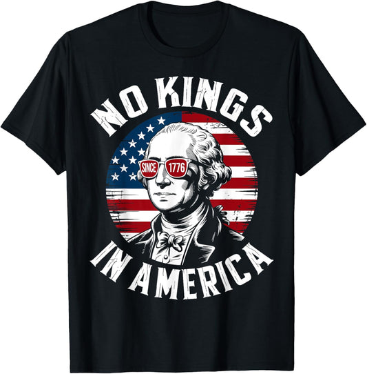 No Kings In America 1776 We The People Protest American Flag T-shirt