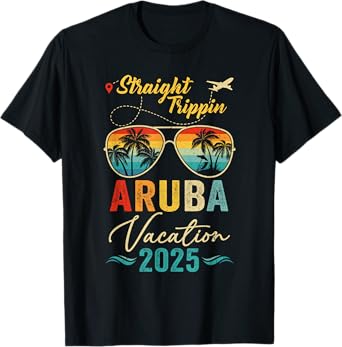 Straight Trippin Aruba 2025 Family Summer Vacation T-Shirt
