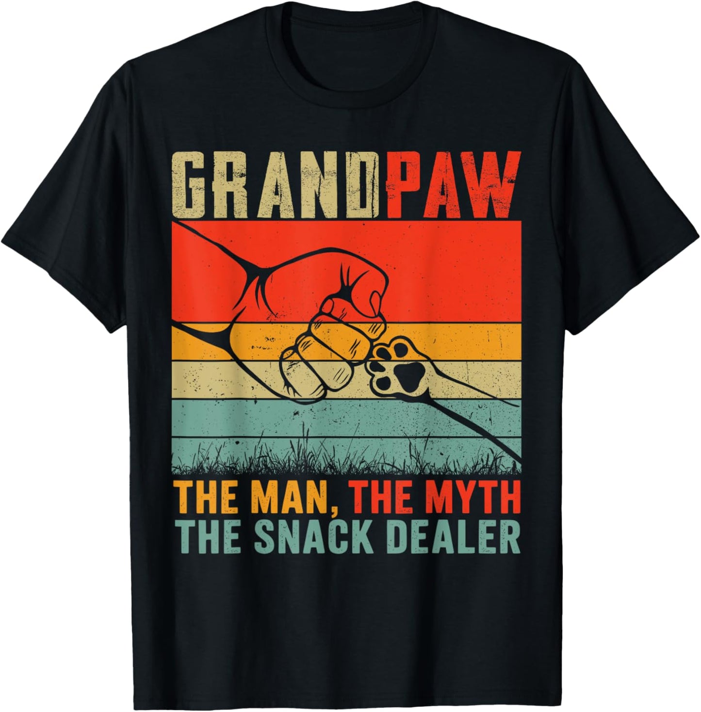 Grandpaw The Myth The Snack Dealer Fathers Day Dog Grandpa T-Shirt