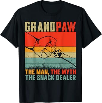 Grandpaw The Myth The Snack Dealer Fathers Day Dog Grandpa Men Women T-Shirt