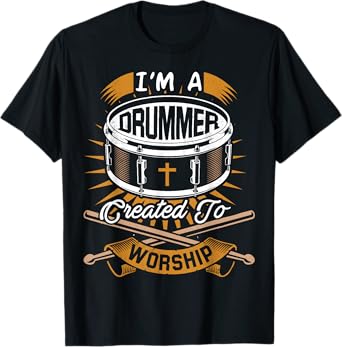 Christian Drummer Gift Idea for Drummers Who Rock God T-Shirt