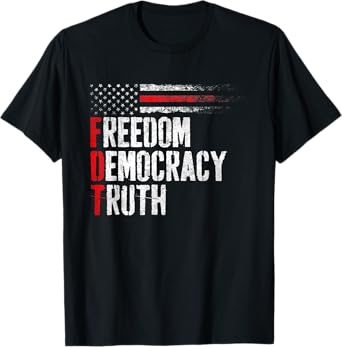 Vintage Freedom Democracy & Truth American Patriot Funny T-Shirt