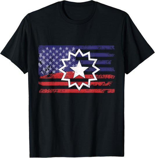 Distressed American Flag of Juneteenth Red White Blue Symbol T-Shirt