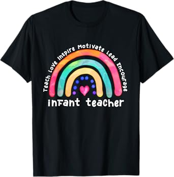 Infant Teacher Watercolor Rainbow Daycare Provider T-Shirt