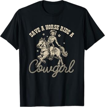 Save A Horse Ride A Cowgirl Lesbian Subtle LGBT Pride Month T-Shirt