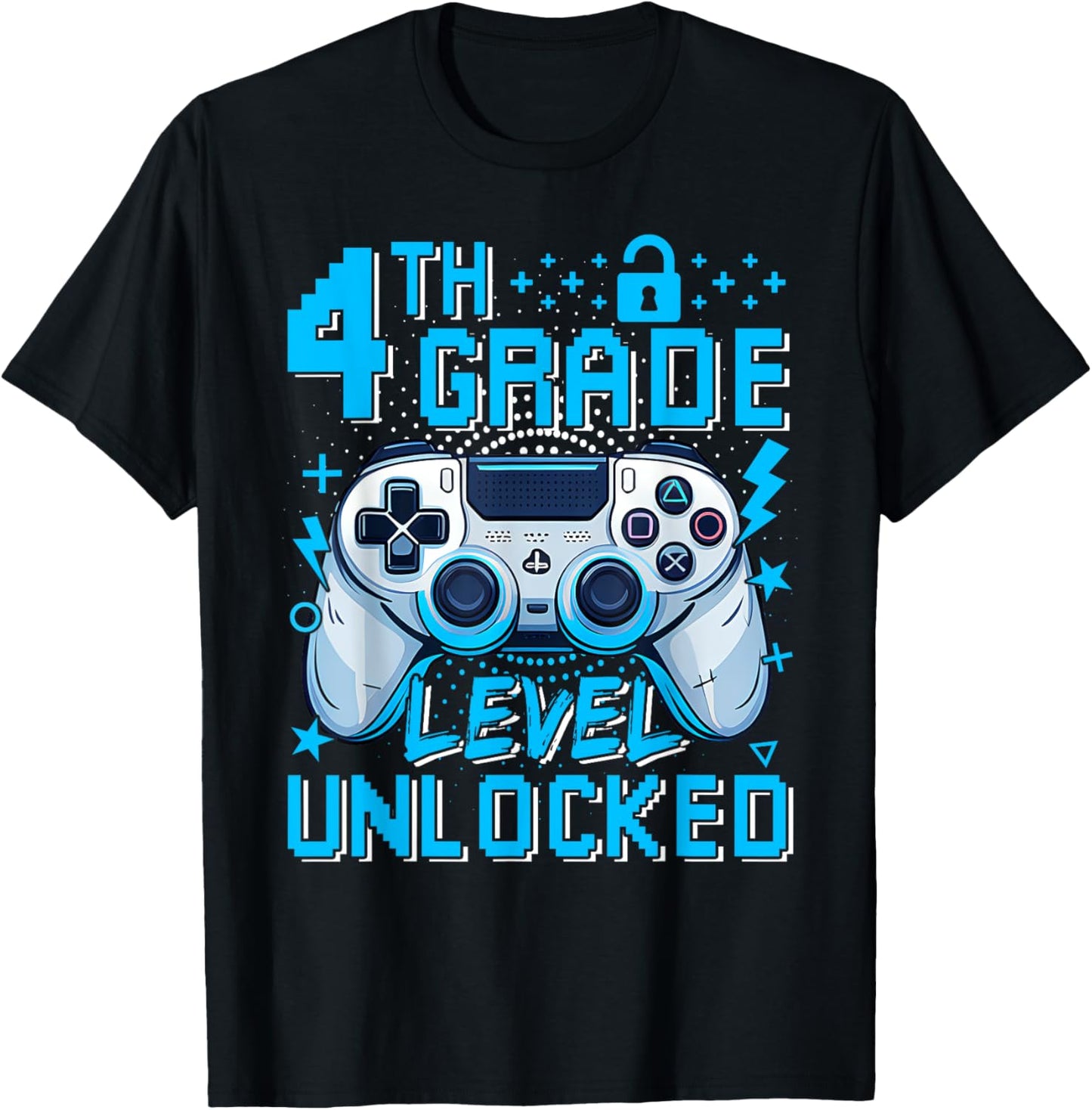 4th Grade Level Unlocked Video Game First Day Boy Kid T-shirt by TeeBrew