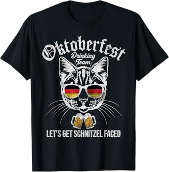 Oktoberfest Drinking Team Let's Get Schnitzel Faced T-Shirt