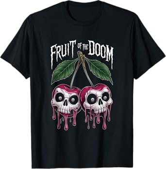 Unique Halloween Cherries Skull Fruit Of The Doom Goth Lover T-Shirt