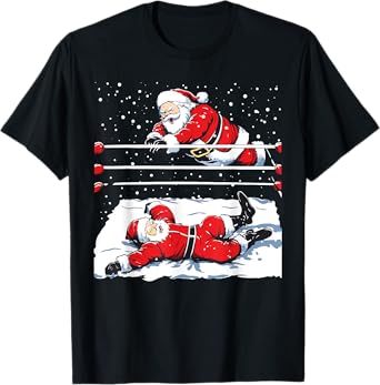 Santa Wrestling Lover Wrestler Christmas Xmas Pajama T-Shirt