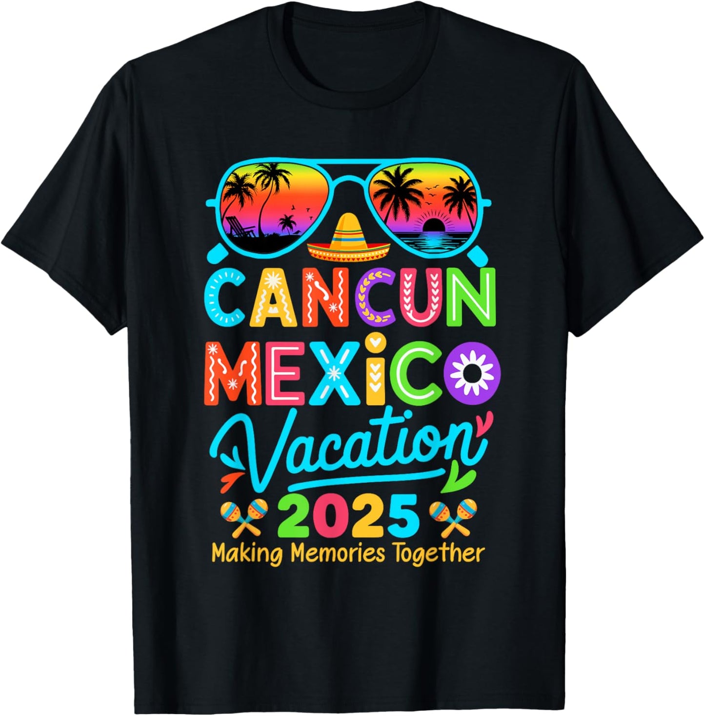 Cancun Mexico Vacation Beach 2025 Trip Matching Group Squad T-Shirt