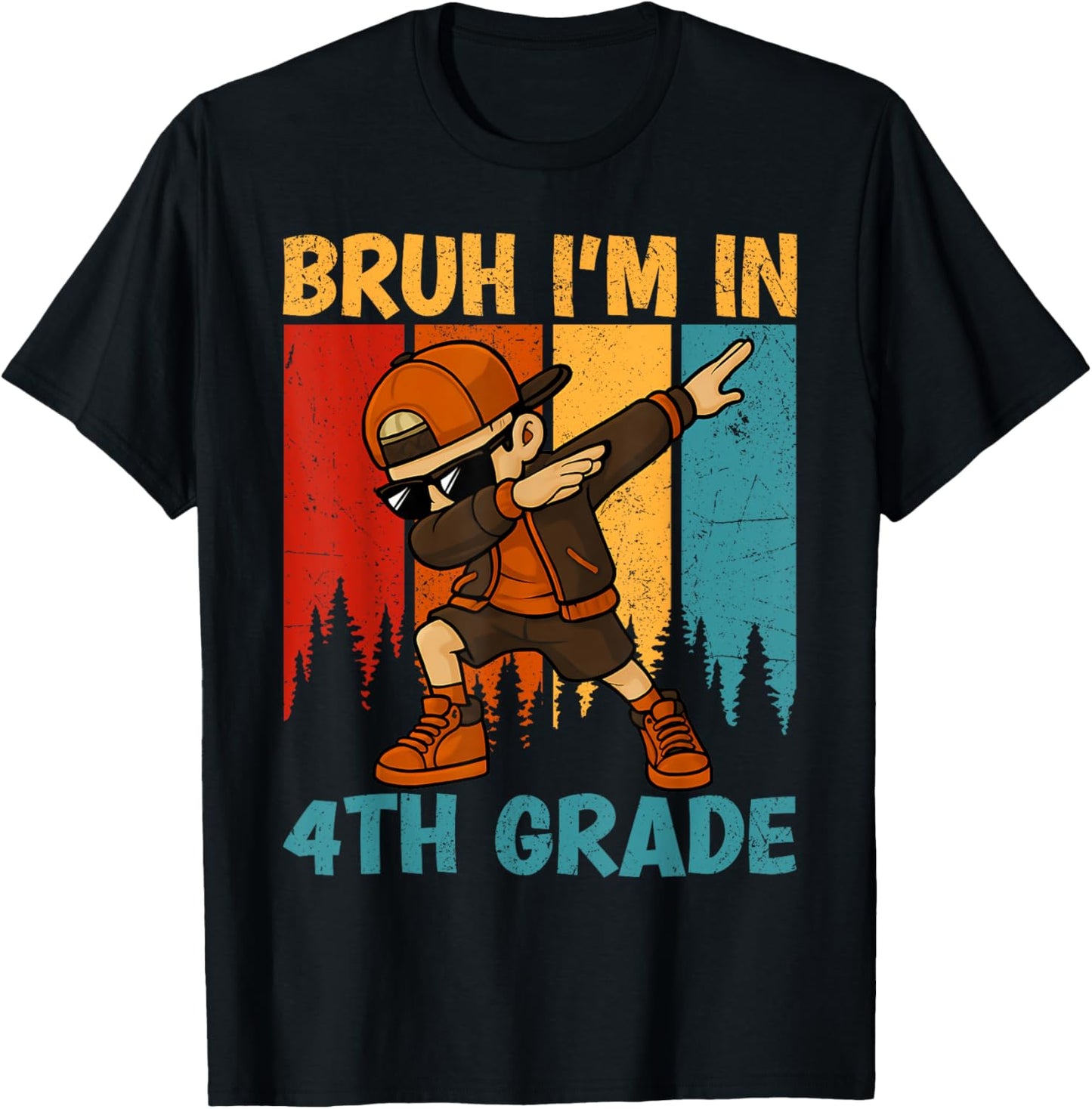 Bruh I'm In 4th Grade Fourth Grade Dabbing Boy Student T-shirt by TeeBrew