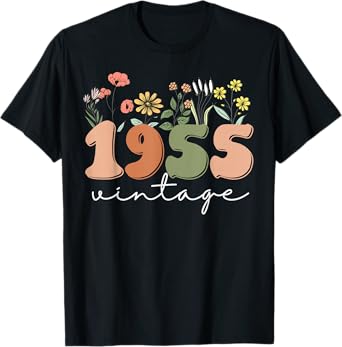 70 Years Old Vintage 1955 70th Birthday Tee Wildflower Women T-Shirt