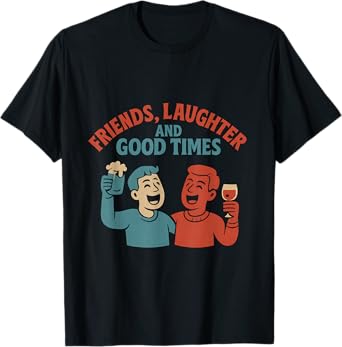 Friends Laughter and Good Times Retro Party Design T-Shirt