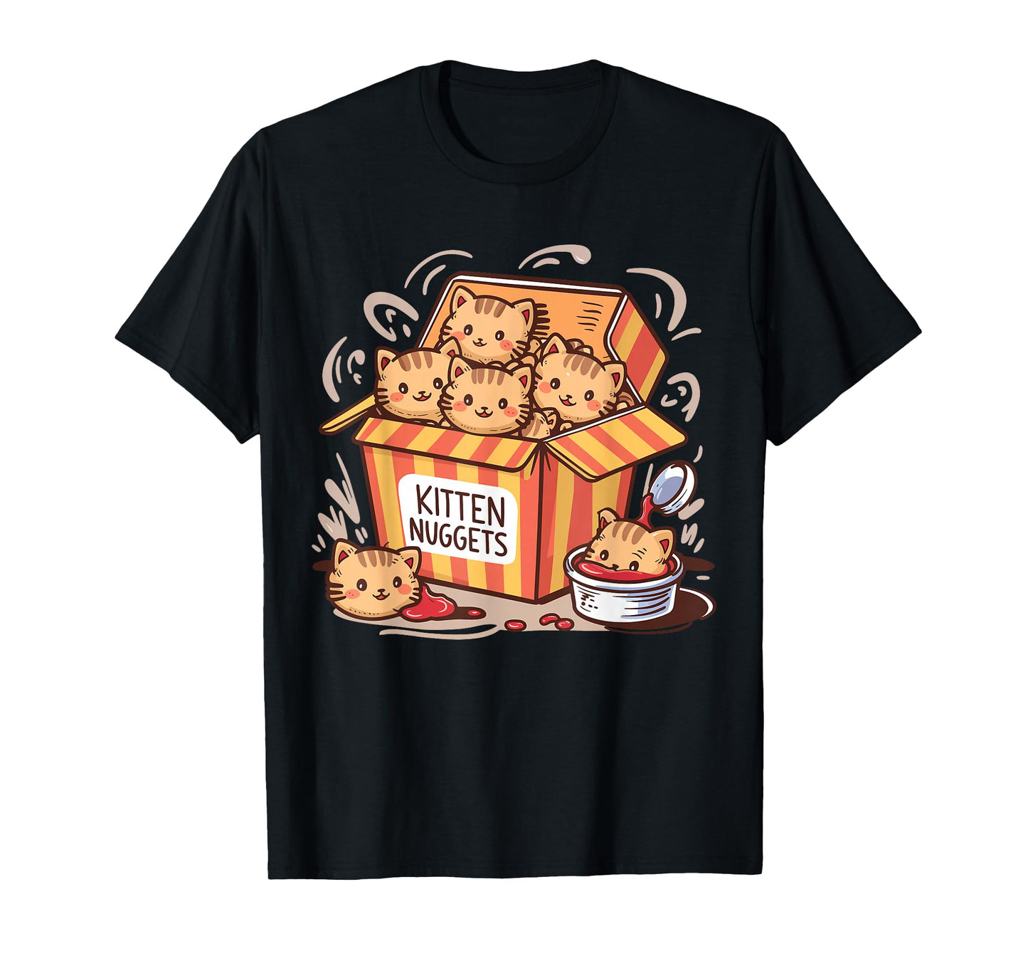 Kitten Nuggets Food Pun Cat Lover Chicken Nuggets T-Shirt