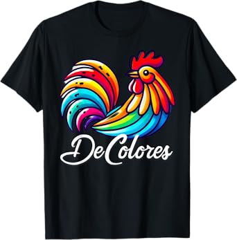 DeColores Cursillo Rainbow Rooster Catholic T-Shirt