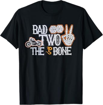 Bad To The Bone Skeleton TWO Birthday Toddler Kids Funny T-Shirt